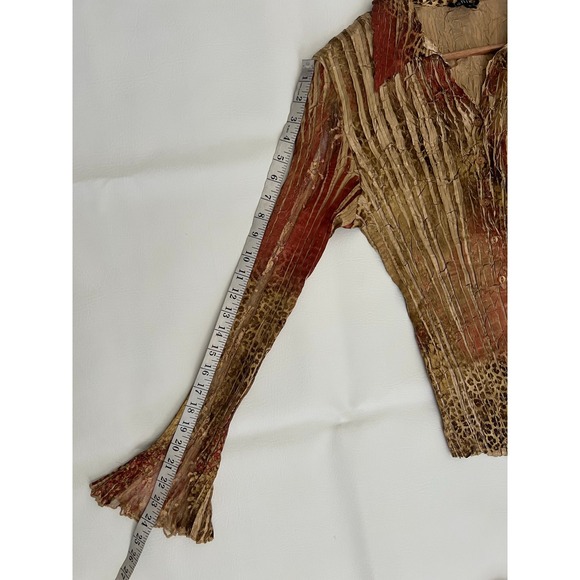 Shiko vintage textured animal print button up shirt Large Y2K Fairy Festival - Picture 9 of 9